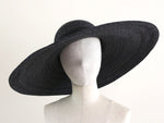 Load image into Gallery viewer, wide brimmed straw hat &quot;Adeline Black&quot;
