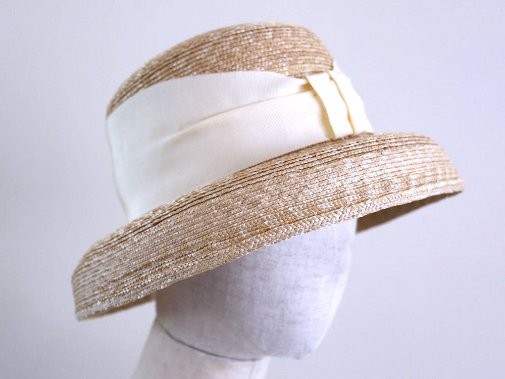 Natural Sailor Straw Hat Irene -Grosgrain