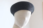 Load image into Gallery viewer, Grosgrain black straw beret natural straw beret グログラン　黒麦のベレー
