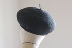 Load image into Gallery viewer, Grosgrain black straw beret natural straw beret グログラン　黒麦のベレー
