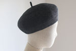 Load image into Gallery viewer, Grosgrain black straw beret natural straw beret グログラン　黒麦のベレー
