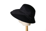 Load image into Gallery viewer, Grosgrain Cecil Black curved brim Audrey Hat Felt Black Hat
