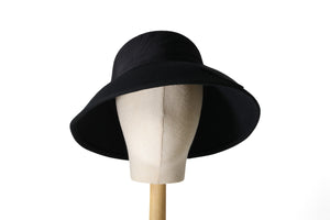 Grosgrain Cecil Black curved brim Audrey Hat 