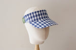 Muat gambar ke penampil Galeri, gingham linen cotton natural Fabric Sun Visor sun visor
