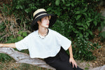 Load image into Gallery viewer, Two Tone Downturned Brim Straw Hat Hepburn Style Hat Two-tone Holly
