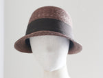 画像をギャラリービューアに読み込む, Grosgrain Brown straw cap style hat made in Japan
