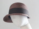 画像をギャラリービューアに読み込む, Grosgrain Brown straw cap style hat made in Japan
