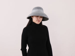 Black Wool Downturned brim Hat "Cecil"