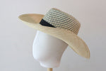 Cargar imagen en el visor de la galería, Grosgrain Patterned Panama Cowboy Hat
