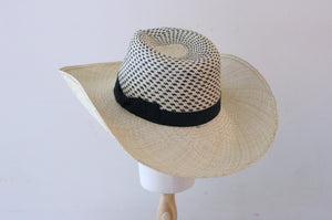 Grosgrain Patterned Panama Cowboy Hat