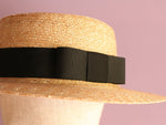 Load image into Gallery viewer, Ready-to-Ship Wide-brimmed Boater Fred -Grosgrain
