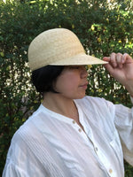 Load and play video in Gallery viewer, Ready to ship natural straw baseball cap small brimmed summer cap
