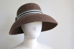 Load image into Gallery viewer, Brown Wool Audrey Hat Cecil Stripe
