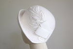 Muat gambar ke penampil Galeri, 1920s Inspired White Cloche for wedding
