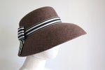 Muat gambar ke penampil Galeri, Brown Wool Audrey Hat Cecil Stripe
