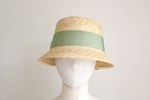 Load image into Gallery viewer, Grosgrin Natural Straw Bucket Hat Jo
