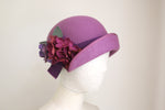 Cargar imagen en el visor de la galería, Mauve Cloche with purple Hydrangeas
