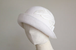 1920s Inspired White Cloche for wedding