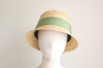 Load image into Gallery viewer, Grosgrin Natural Straw Bucket Hat Jo
