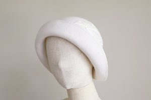 1920s Inspired White Cloche for wedding