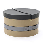 Charger l&#39;image dans la galerie, Round Hat Box with a strap / ethically made with recycled paper -Grosgrain
