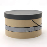 Muat gambar ke penampil Galeri, Round Hat Box with a strap / ethically made with recycled paper -Grosgrain
