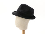 Cargar imagen en el visor de la galería, Black Straw Unisex Trilby Hat Marlowe
