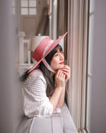 Load image into Gallery viewer, Cherry Dreamy Pink Straw Boater
