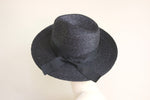 Cargar imagen en el visor de la galería, Wide Brimmed Fine Straw Fedora Hat Alex Black
