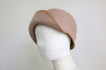 Muat gambar ke penampil Galeri, 1920s Vintage Inspired Cloche Beige with Gold and deep Shampagne Colour embroidery Applique
