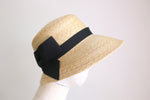 将图片加载到图库查看器，Wide-Brimmed bonnet Straw Hat Cecil back-style ribbon
