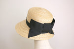 Muat gambar ke penampil Galeri, Wide-Brimmed bonnet Straw Hat Cecil back-style ribbon
