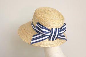 Wide-Brimmed bonnet Straw Hat Cecil back-style ribbon
