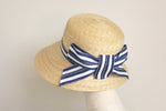 Load image into Gallery viewer, Wide-Brimmed Straw Hat Cecil Stripe
