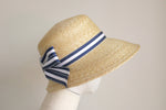Muat gambar ke penampil Galeri, Wide-Brimmed bonnet Straw Hat Cecil back-style ribbon

