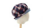 Load image into Gallery viewer, Protea Embroidery Organic Cotton Plaid Cap Chemo Cap
