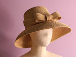 Load image into Gallery viewer, Straw Hat  with big Ribbon &quot;Greta&quot;

