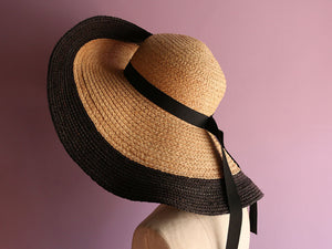 Two Tone Raffia Vacation Hat "Olivia"