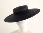 Charger l&#39;image dans la galerie, Natural Straw Wide-Brimmed Saucer Boater Hat &quot;Kate&quot; made in Japan
