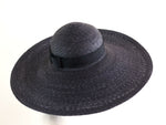 Load image into Gallery viewer, wide brimmed straw hat &quot;Adeline Black&quot;
