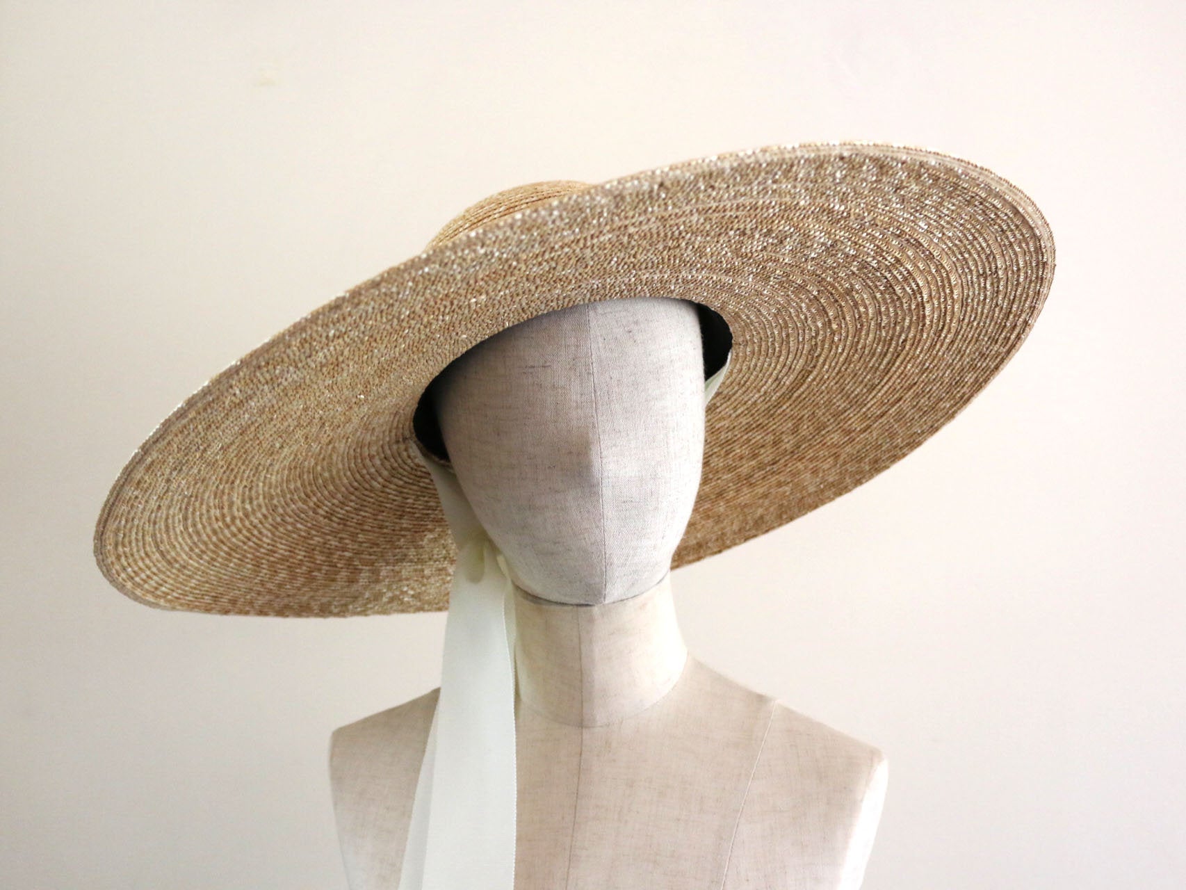 wide brimmed straw hat "Adeline Black"