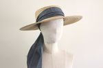 Charger l&#39;image dans la galerie, Wide Brimmed Boater with Hand-Printed Scarf
