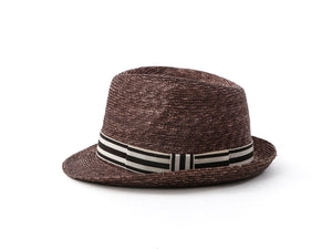 Brown Straw Unisex Trilby Hat "Marlowe"