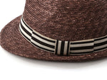 Cargar imagen en el visor de la galería, Brown Straw Unisex Trilby Hat &quot;Marlowe&quot;
