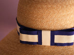 Load image into Gallery viewer, Wide Brim Straw Hat &quot;Nautical Cecil&quot;
