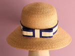 Load image into Gallery viewer, Wide Brim Straw Hat &quot;Nautical Cecil&quot;
