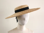 Charger l&#39;image dans la galerie, Natural Straw Wide-Brimmed Saucer Boater Hat &quot;Kate&quot; made in Japan

