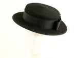 Muat gambar ke penampil Galeri, Black Wool Felt Boater Hat Vivien
